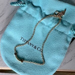 Tiffany & Co T Smile Bracelet Large 18k Chain